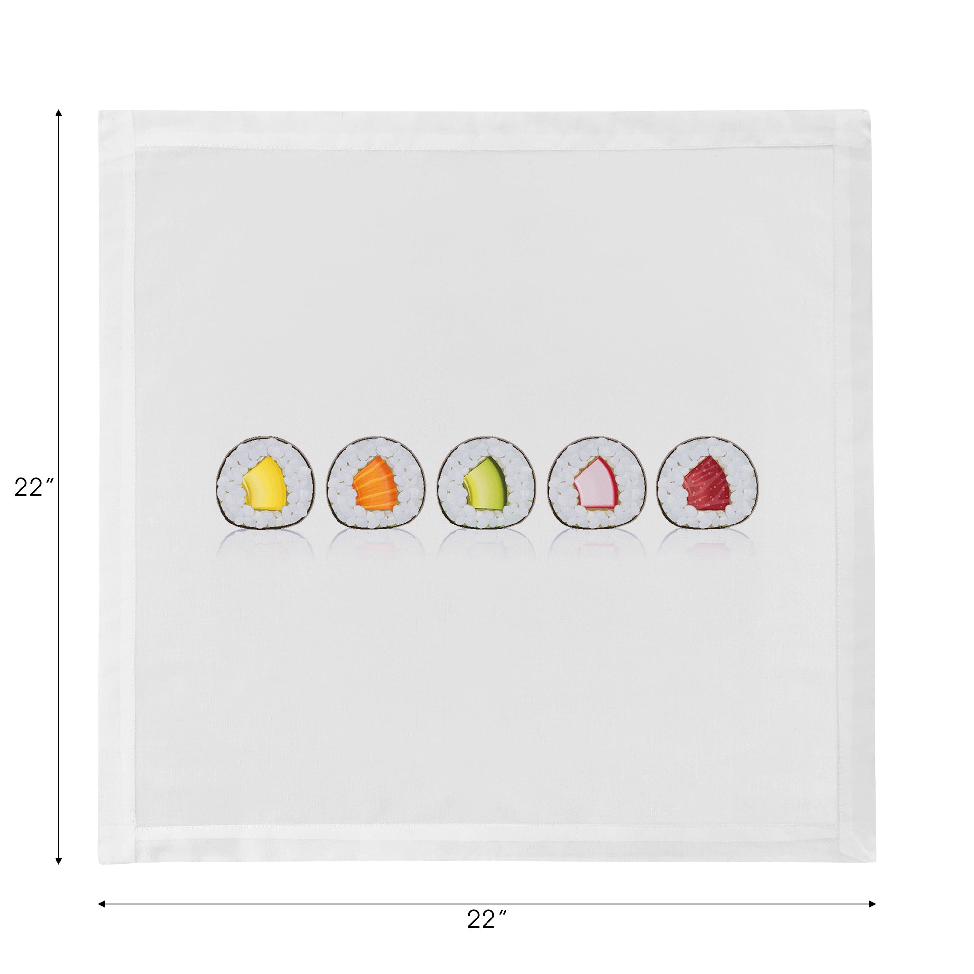 Sushi Roll Cotton Sateen Dinner Napkins - nicolettemayer.com