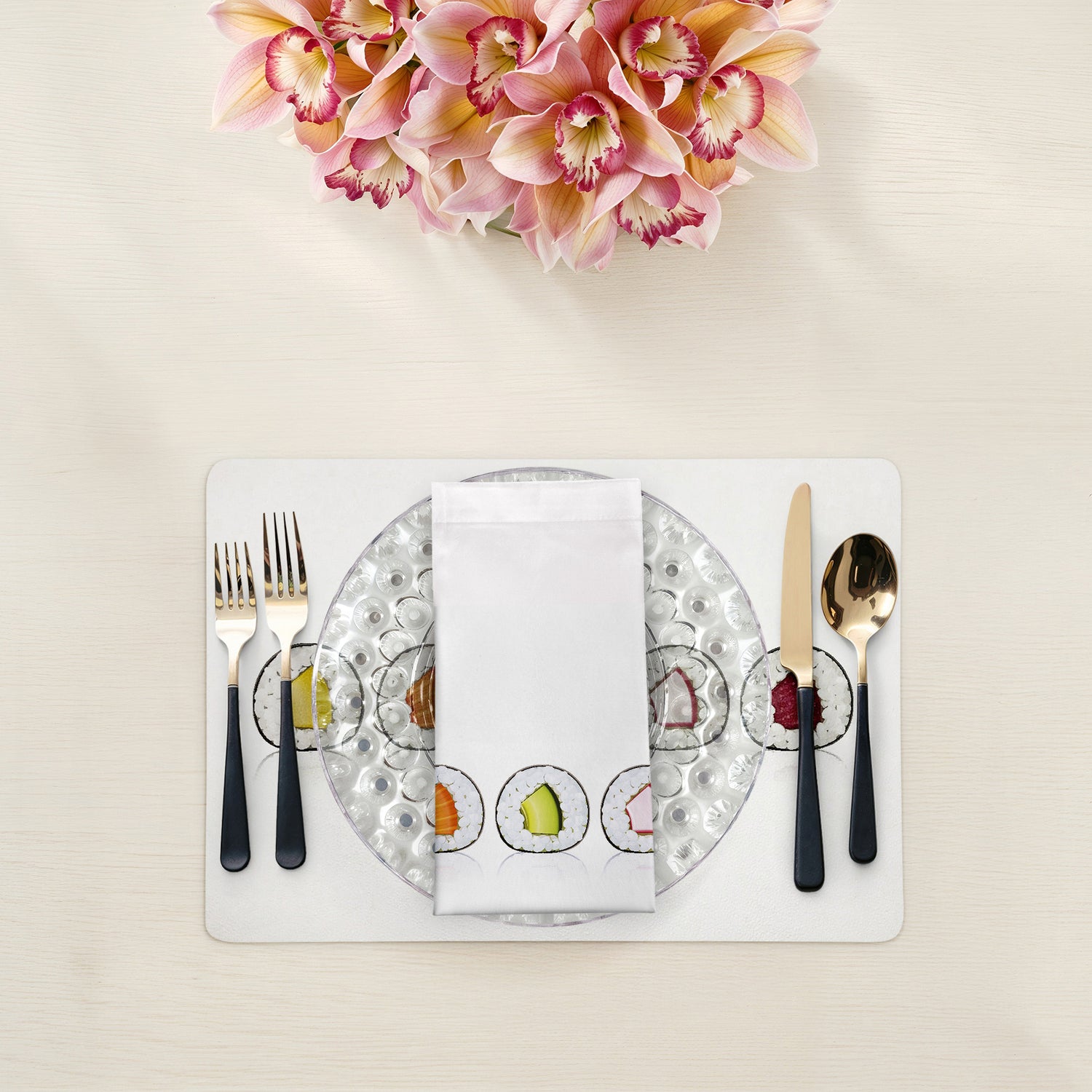 Sushi Roll Cotton Sateen Dinner Napkins - nicolettemayer.com