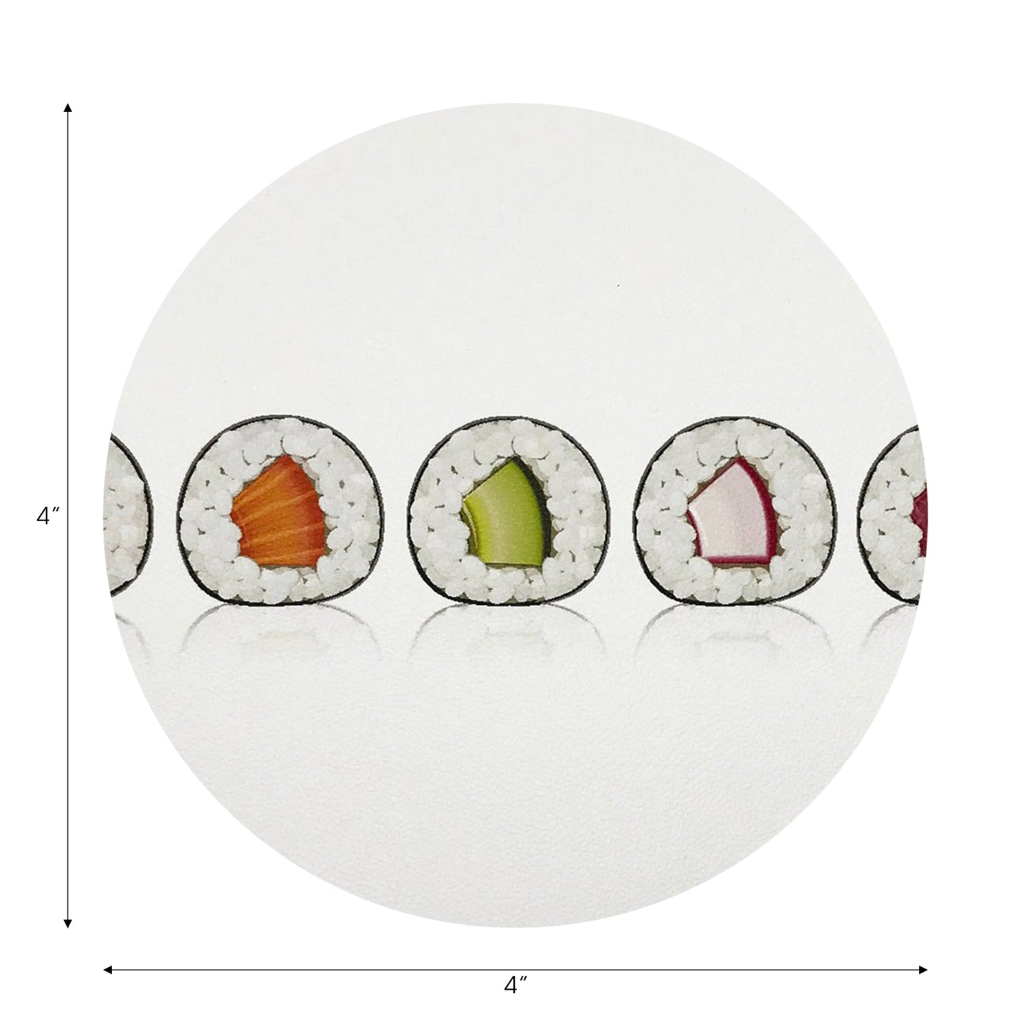 Sushi Roll Vegan Leather Round Coasters