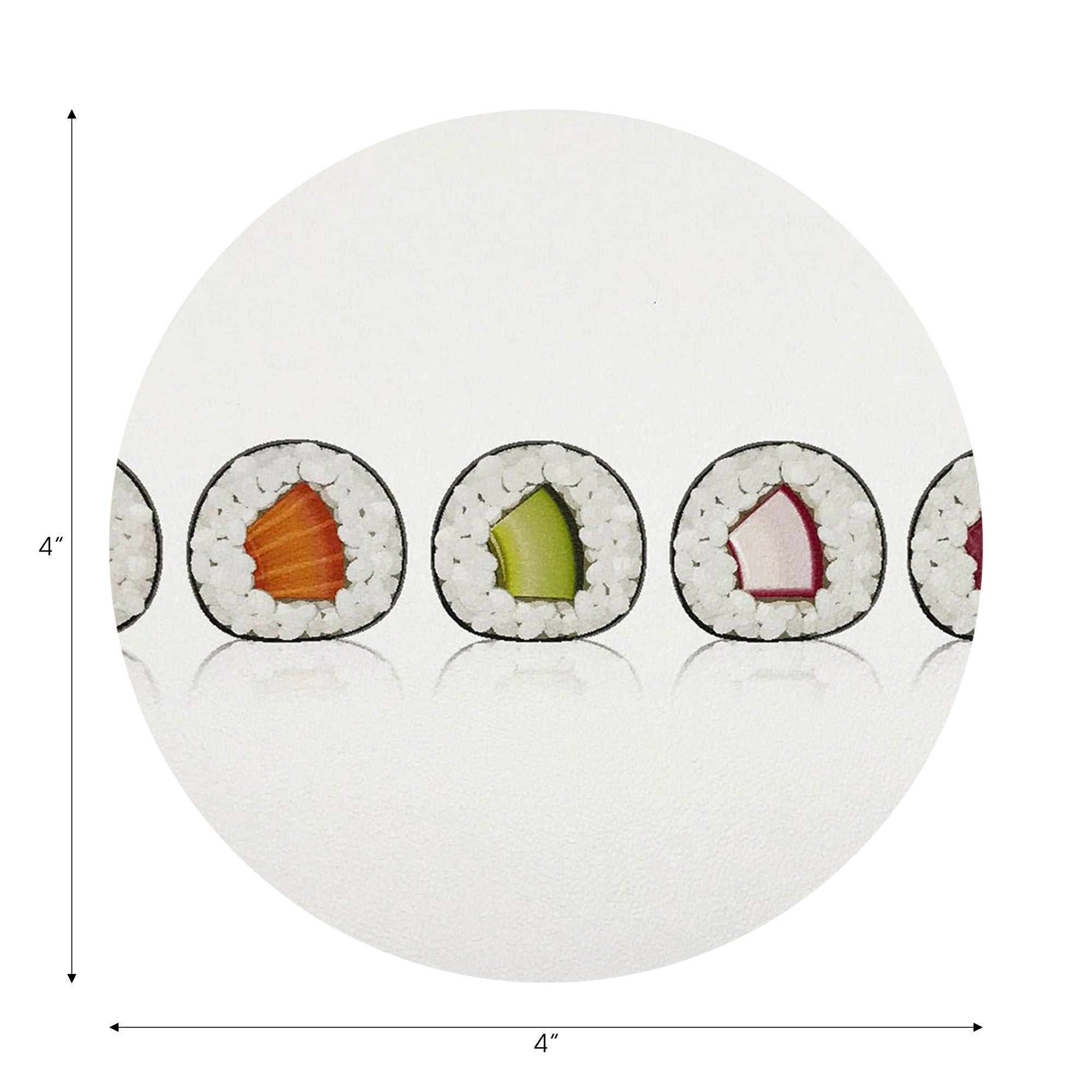 Sushi Roll Vegan Leather Round Coasters