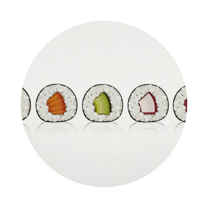 Sushi Roll Vegan Leather Round Coasters