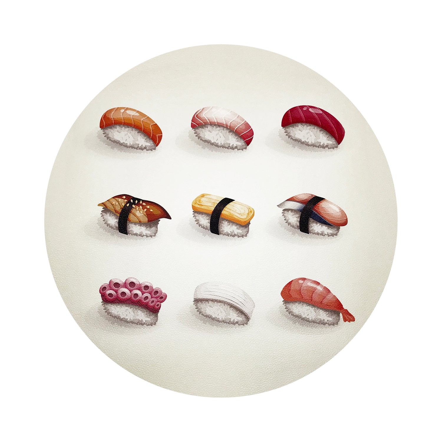 Sushi Town 16 Round Pebble Placemats, Set Of 4 - nicolettemayer.com