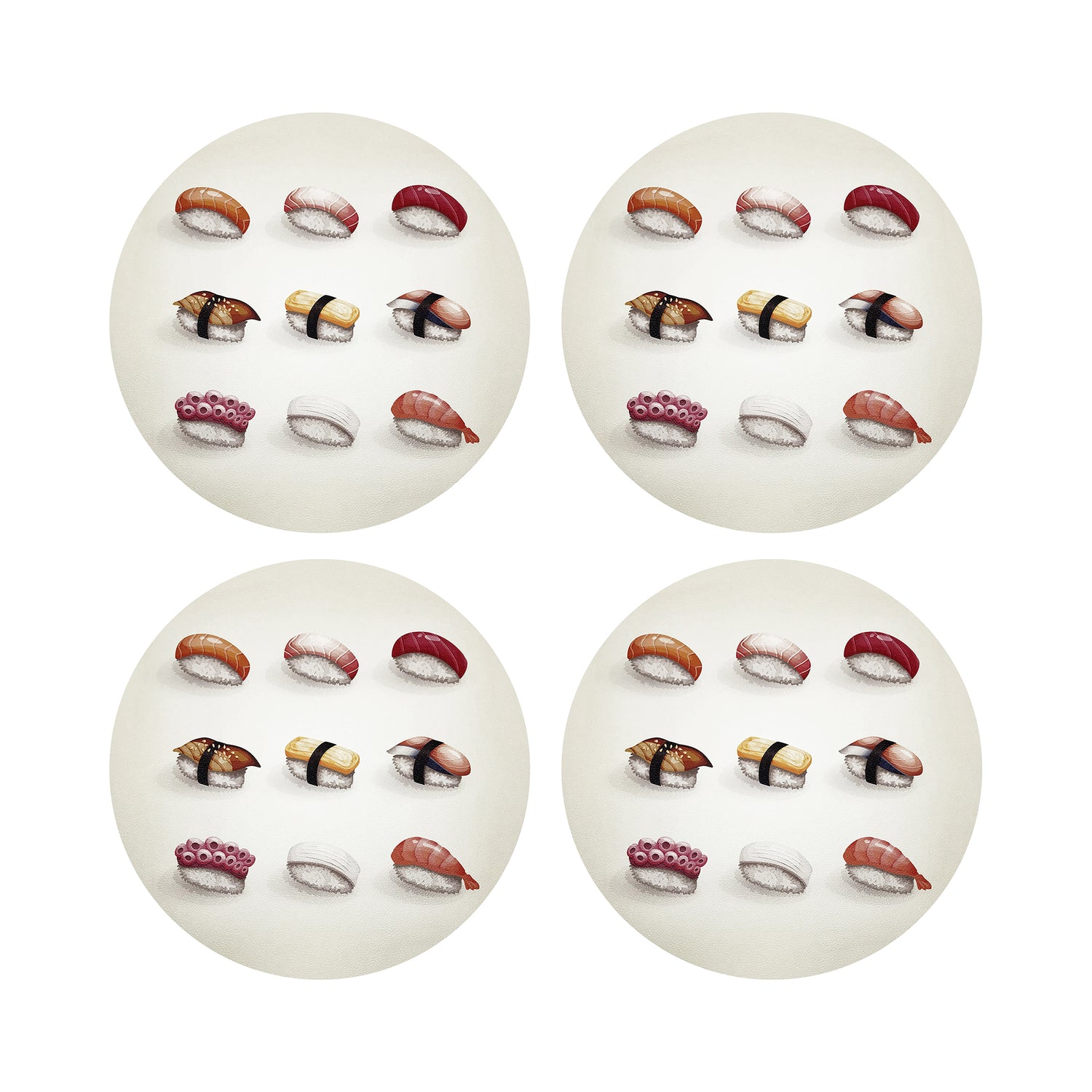 Sushi Town 16 Round Pebble Placemats, Set Of 4 - nicolettemayer.com