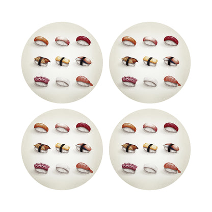 Sushi Town 16 Round Pebble Placemats, Set Of 4 - nicolettemayer.com