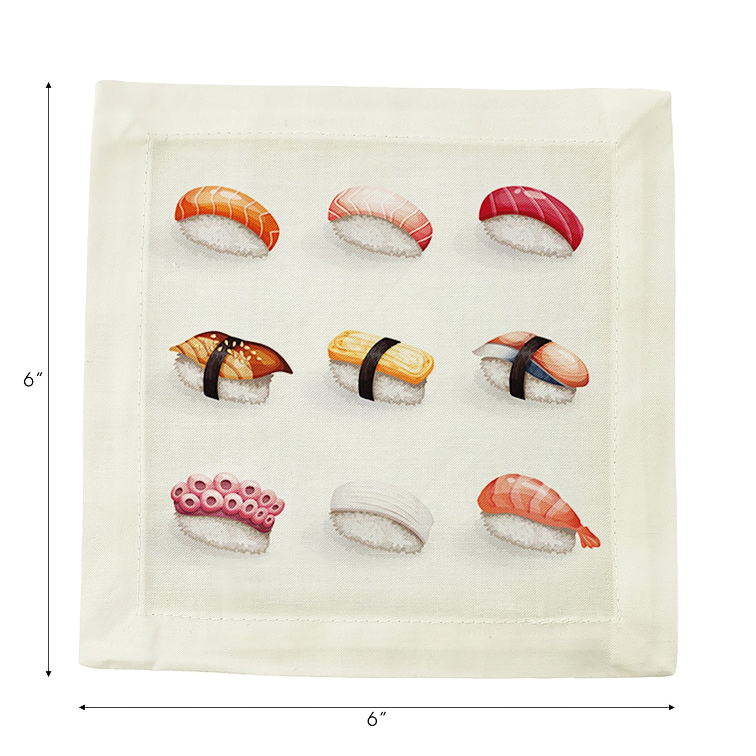 Sushi Town Cotton Sateen Cocktail Napkins