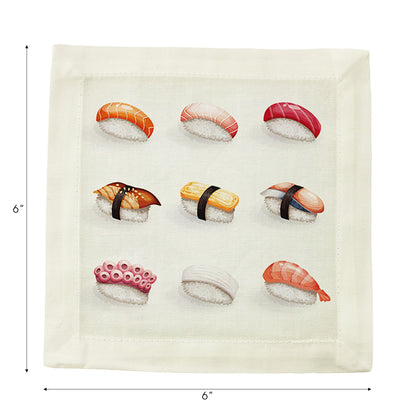 Sushi Town Cotton Sateen Cocktail Napkins