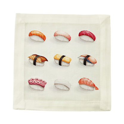 Sushi Town Cotton Sateen Cocktail Napkins