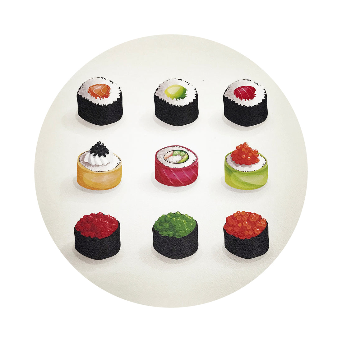 Sushi Zen 16 Round Pebble Placemats, Set Of 4 - nicolettemayer.com