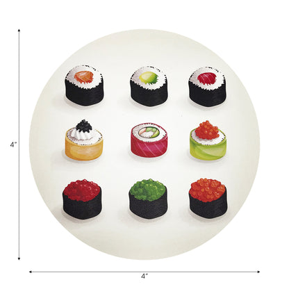 Sushi Zen Vegan Leather Round Coasters
