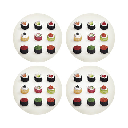 Sushi Zen Vegan Leather Round Coasters