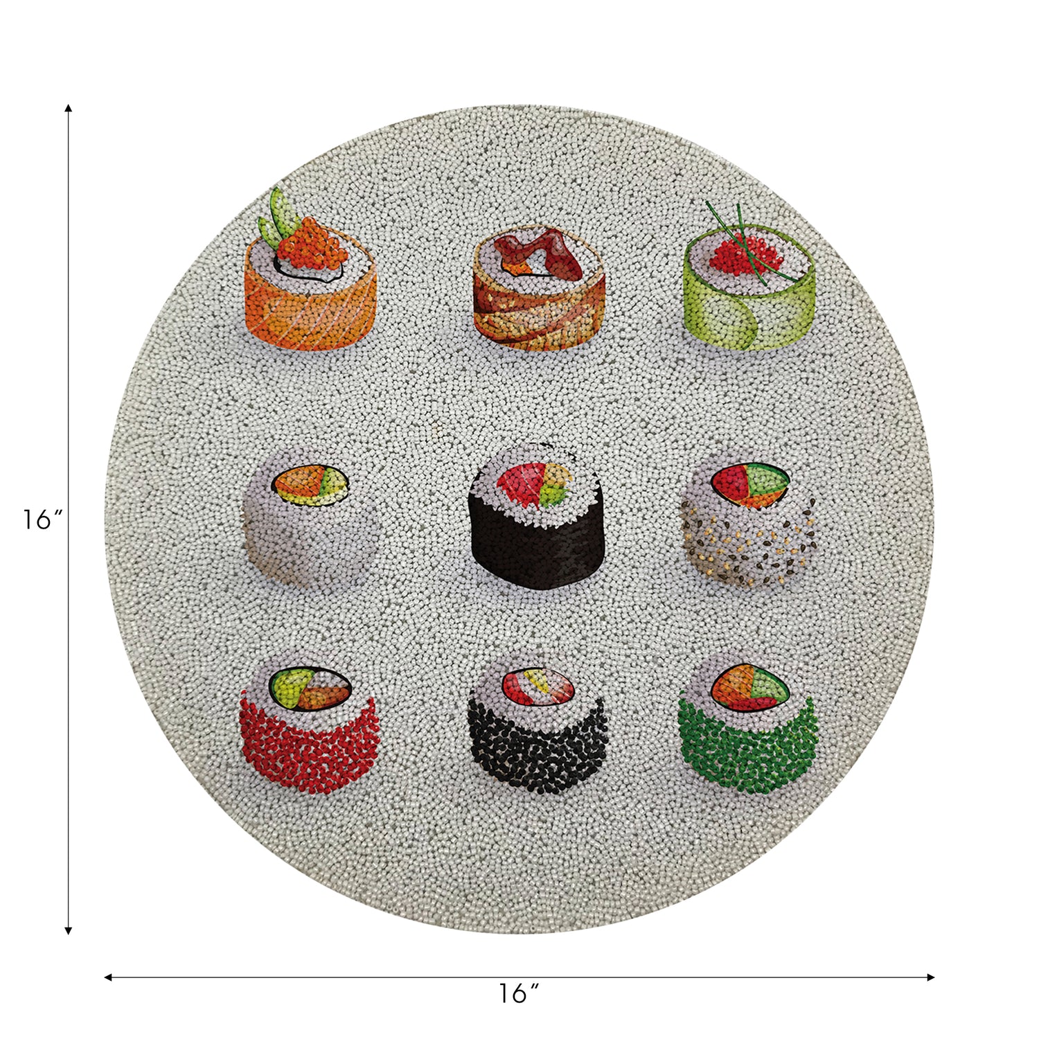 Sushi Go 16 Rondes Perlées Lisse - Lot de 4