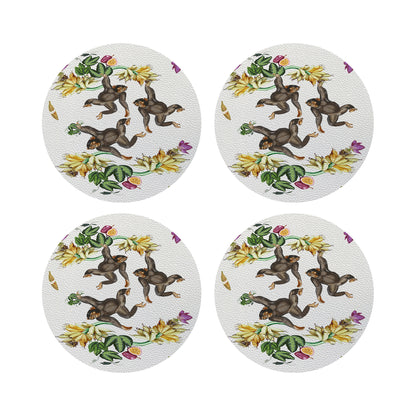 Swinging Monkeys 16" Round Pebble Placemats - nicolettemayer.com