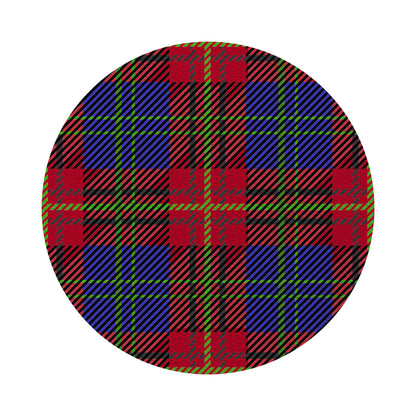 Tartan Blue Vegan Leather Round Pebble Placemat