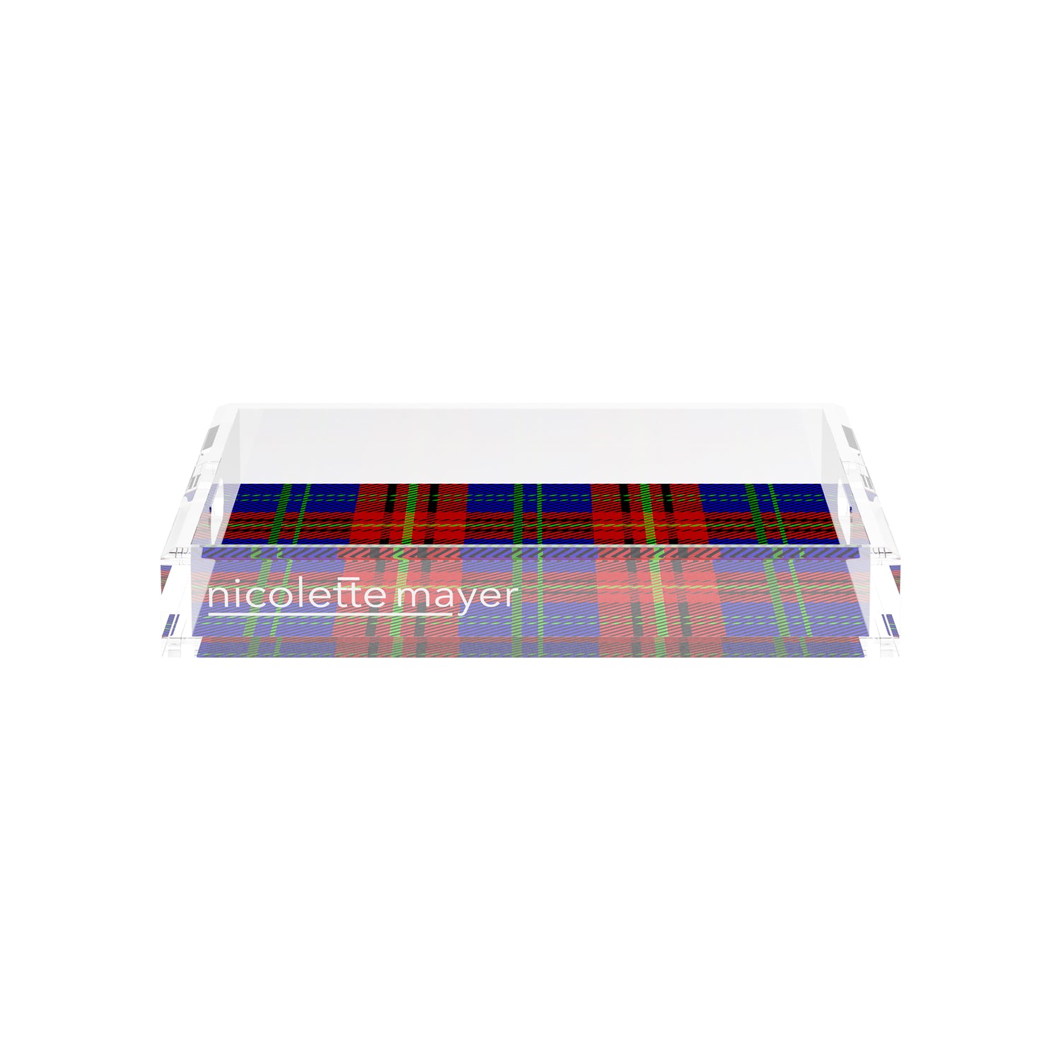 Tartan Blue 12X12 Acrylic Tray - nicolettemayer.com