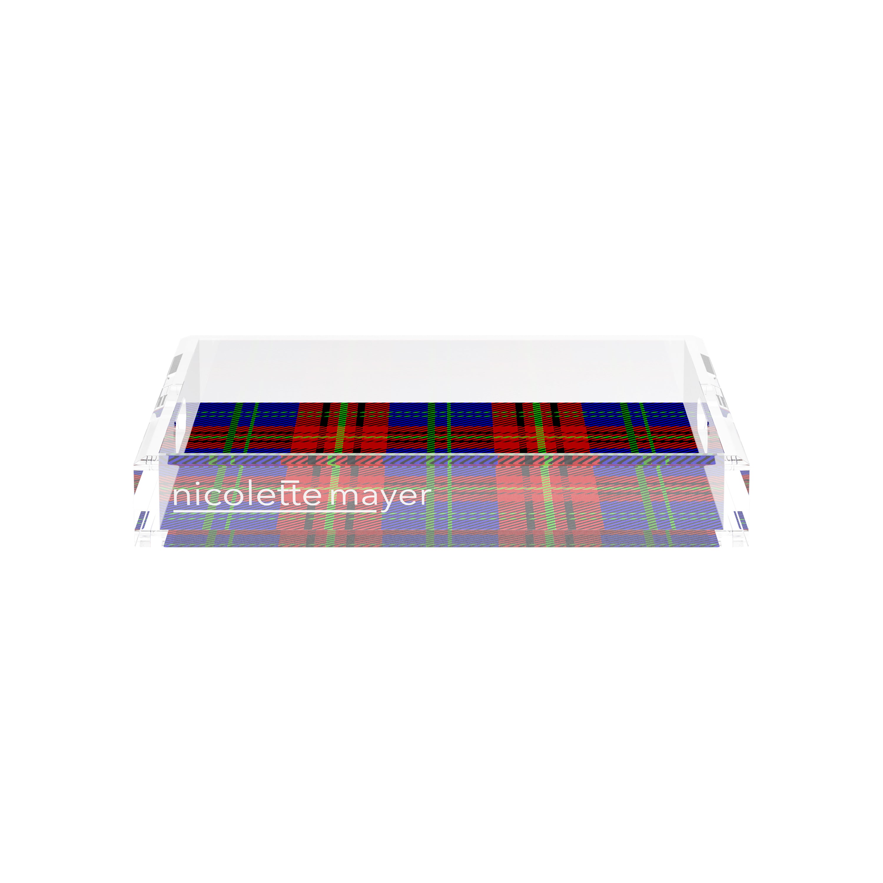 Tartan Blue 12X12 Acrylic Tray - nicolettemayer.com