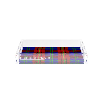 Tartan Blue 12X12 Acrylic Tray - nicolettemayer.com