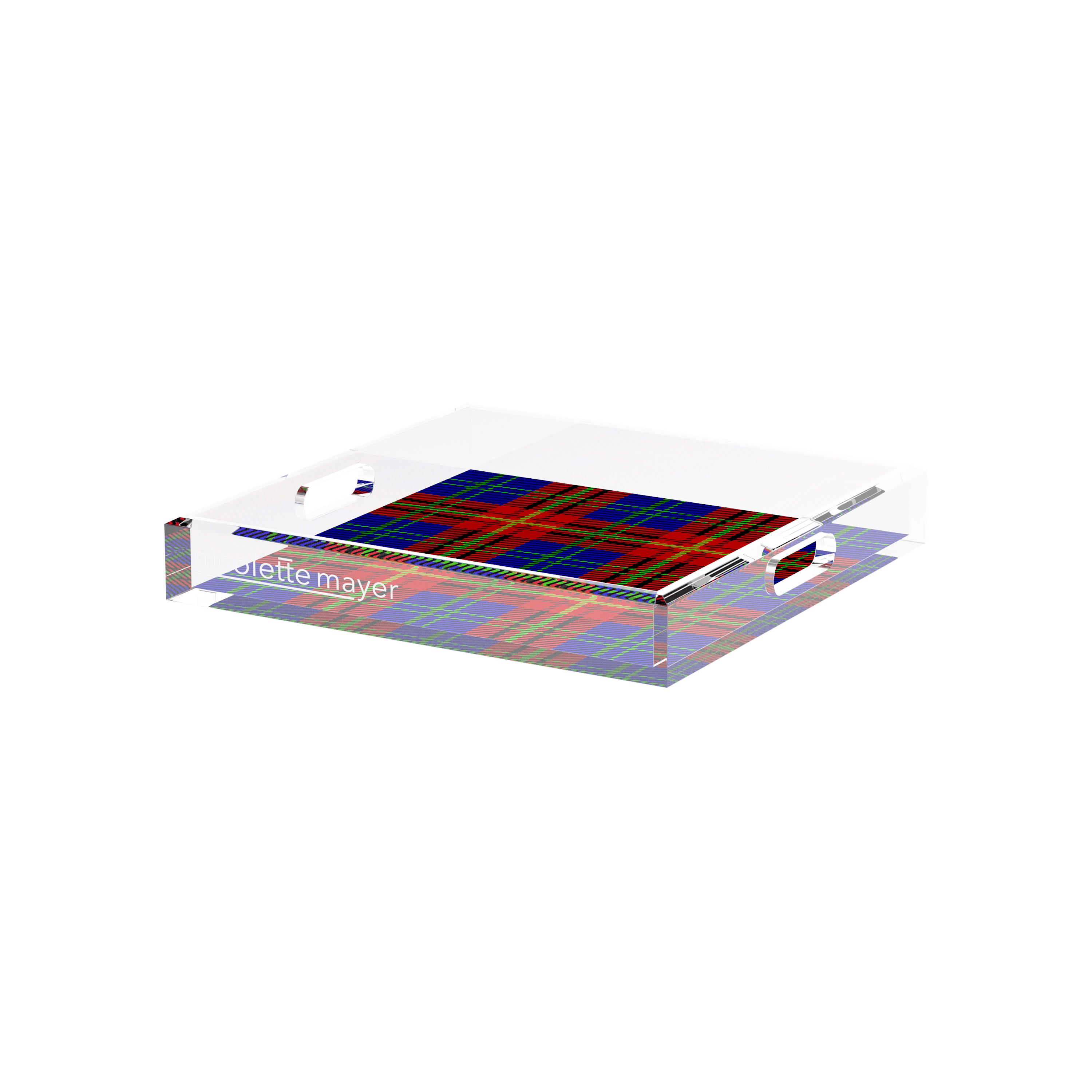 Tartan Blue 12X12 Acrylic Tray - nicolettemayer.com