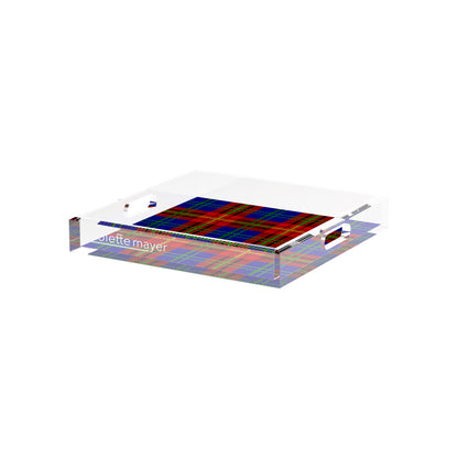 Tartan Blue 12X12 Acrylic Tray - nicolettemayer.com