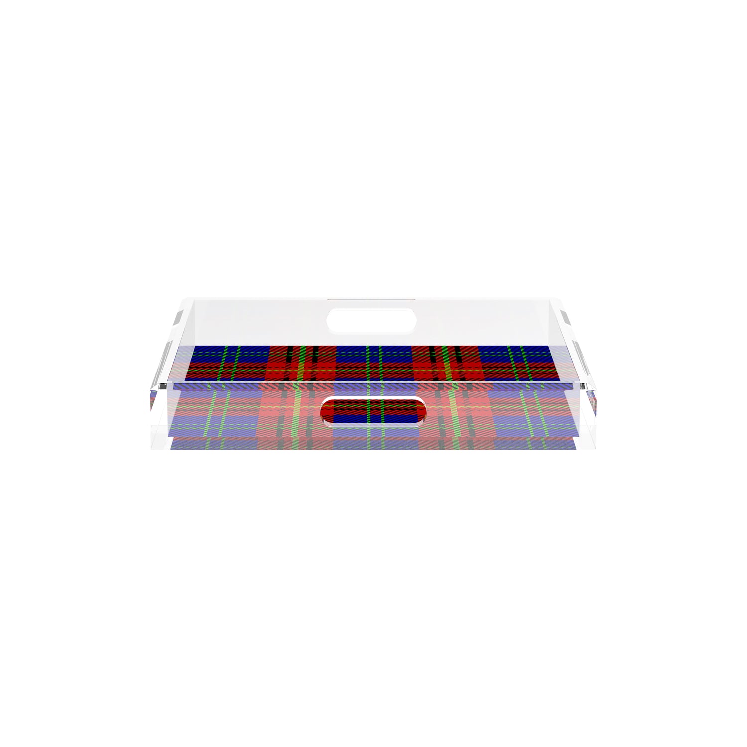Tartan Blue 12X12 Acrylic Tray - nicolettemayer.com