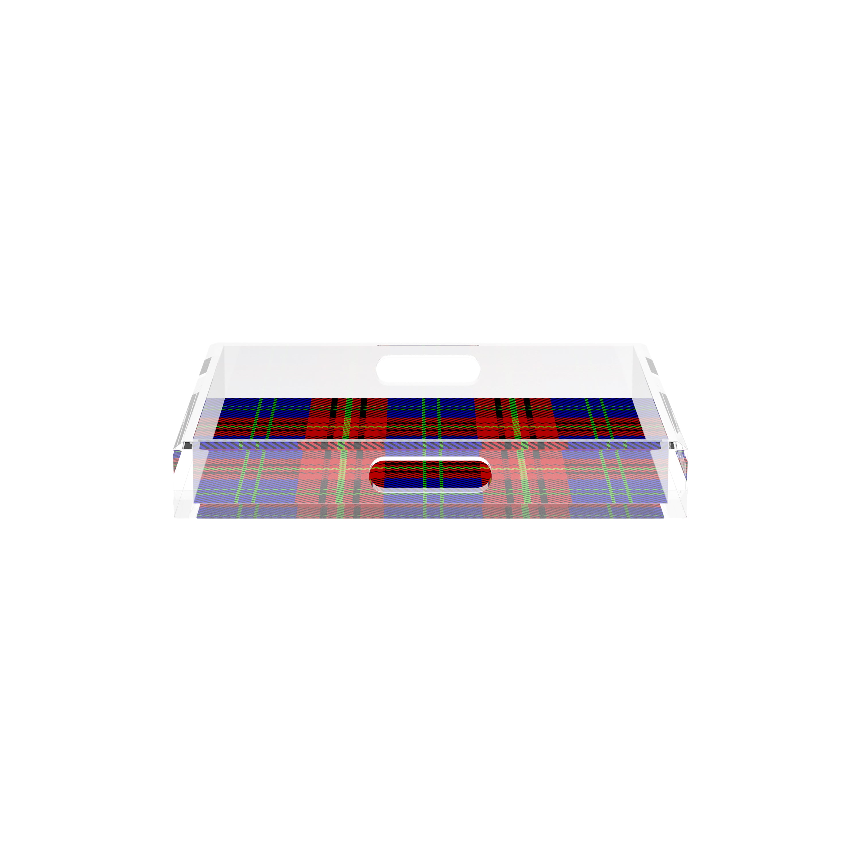 Tartan Blue 12X12 Acrylic Tray - nicolettemayer.com