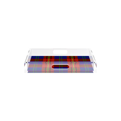 Tartan Blue 12X12 Acrylic Tray - nicolettemayer.com