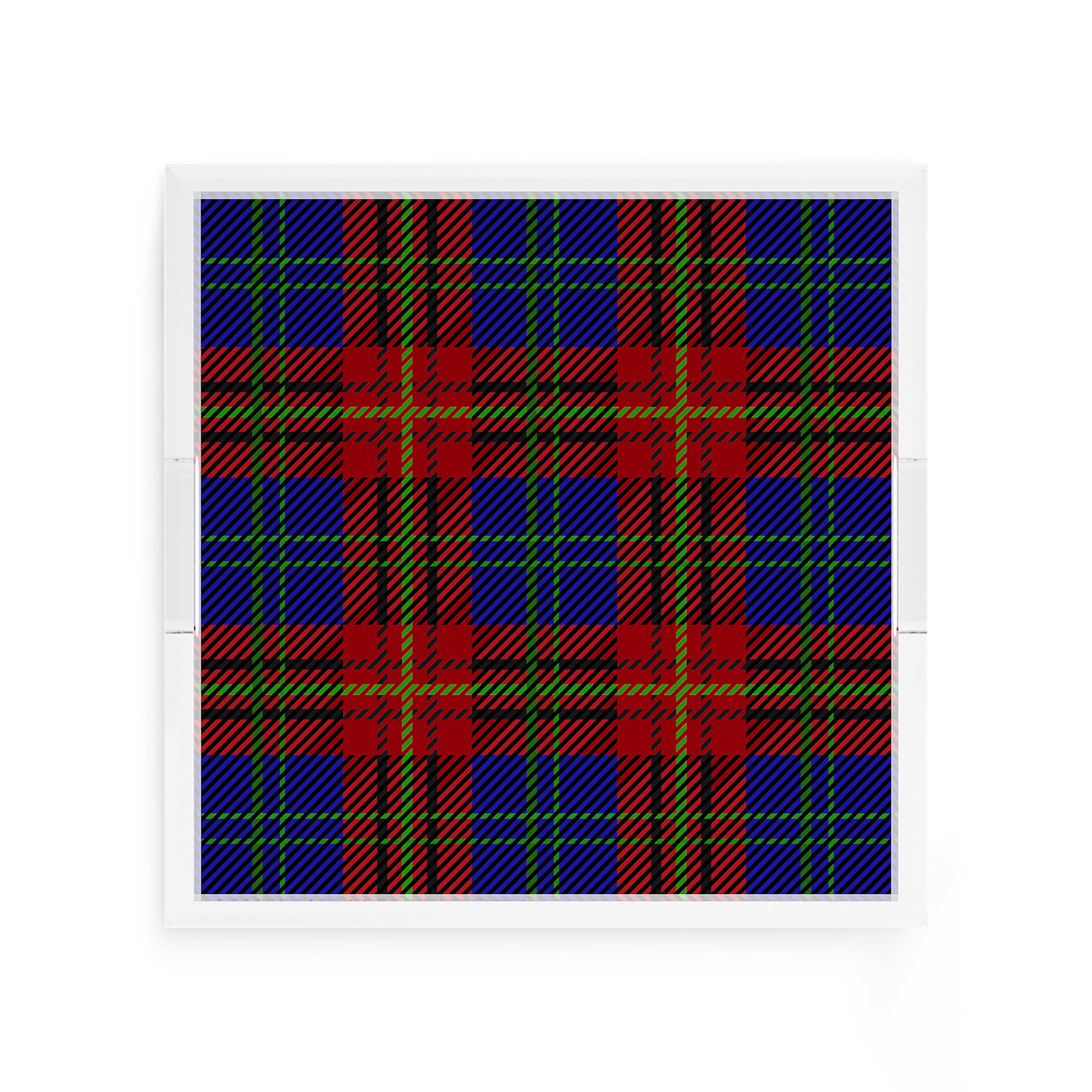 Tartan Blue 12X12 Acrylic Tray - nicolettemayer.com
