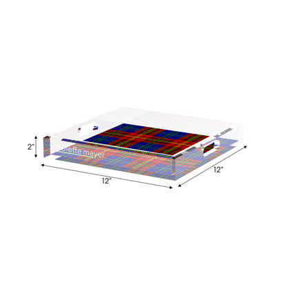 Tartan Blue 12X12 Acrylic Tray - nicolettemayer.com