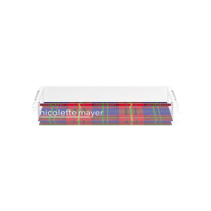 Tartan Blue 12.5X7.75 Acrylic Tray - nicolettemayer.com
