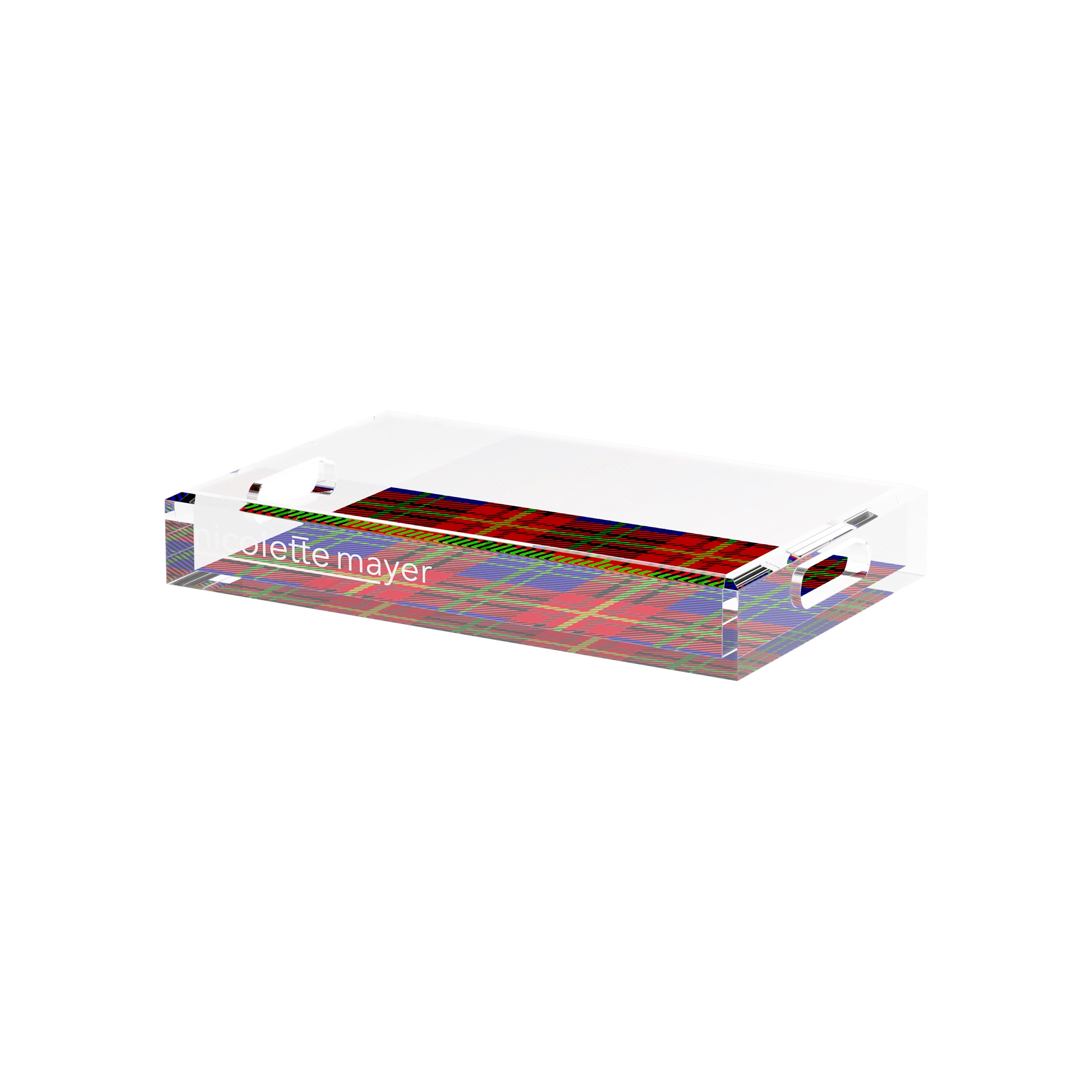 Tartan Blue 12.5X7.75 Acrylic Tray - nicolettemayer.com
