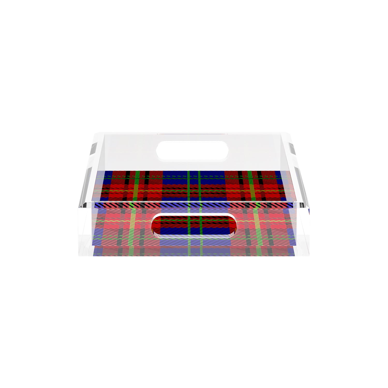 Tartan Blue 12.5X7.75 Acrylic Tray - nicolettemayer.com
