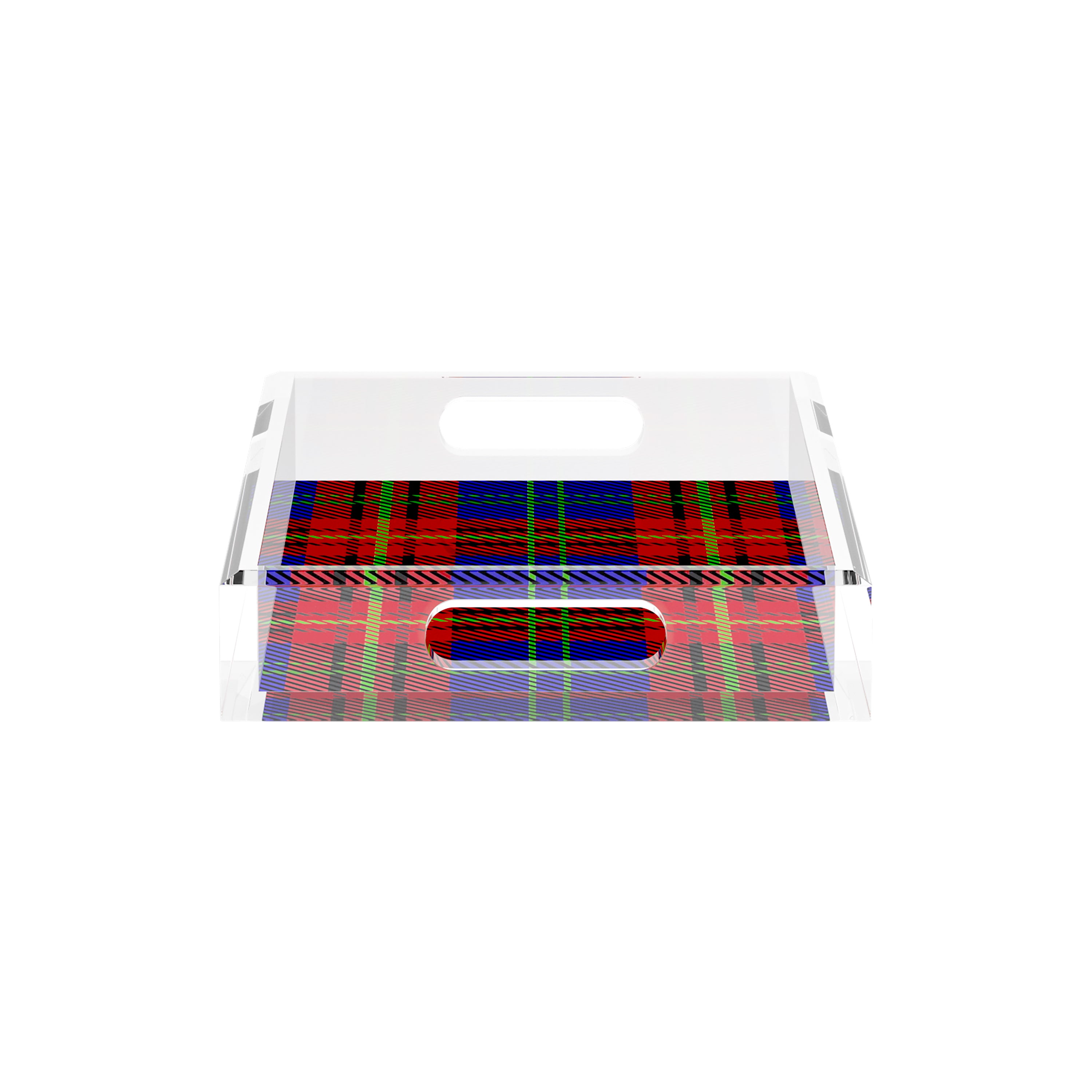 Tartan Blue 12.5X7.75 Acrylic Tray - nicolettemayer.com
