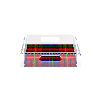 Tartan Blue 12.5X7.75 Acrylic Tray - nicolettemayer.com

