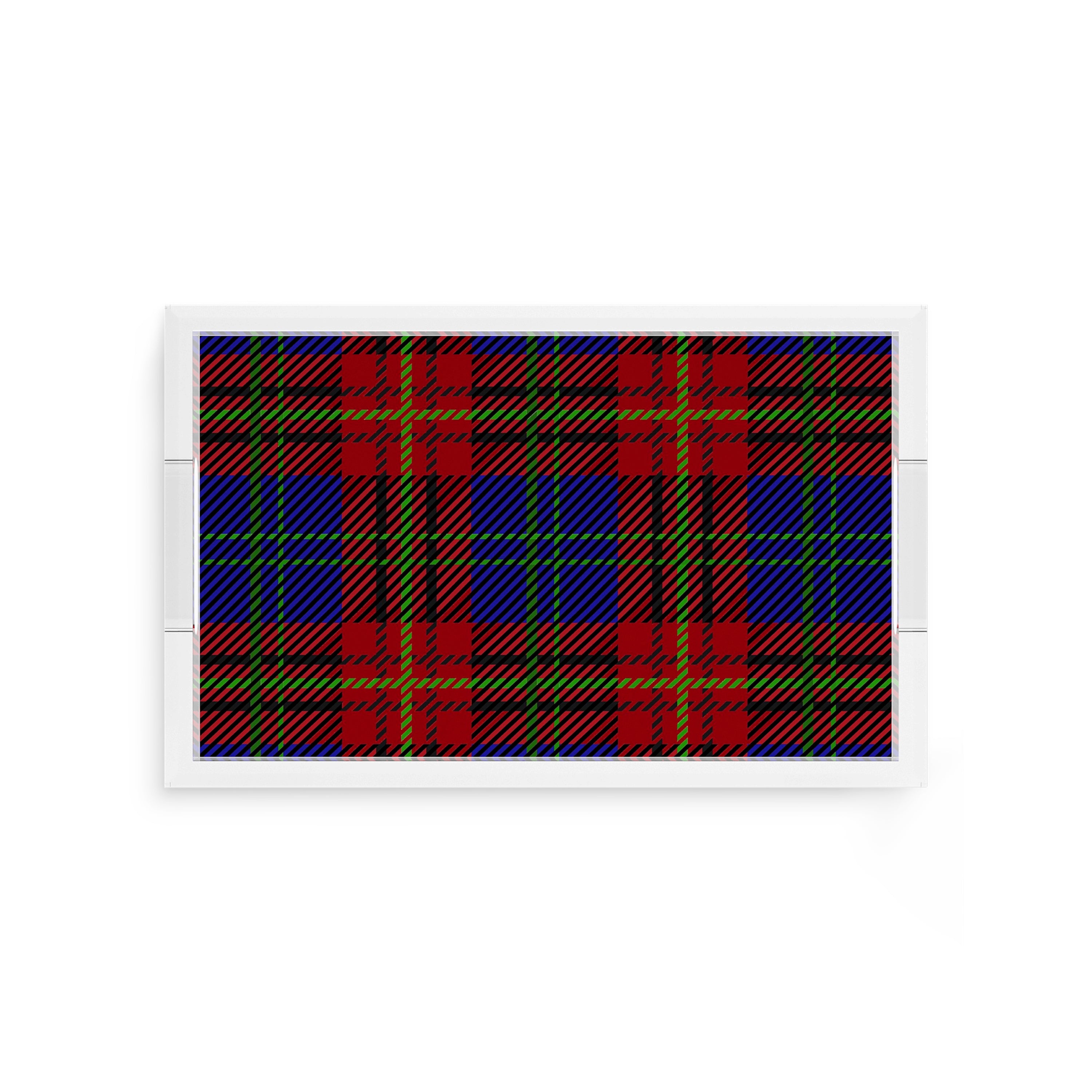 Tartan Blue 12.5X7.75 Acrylic Tray - nicolettemayer.com
