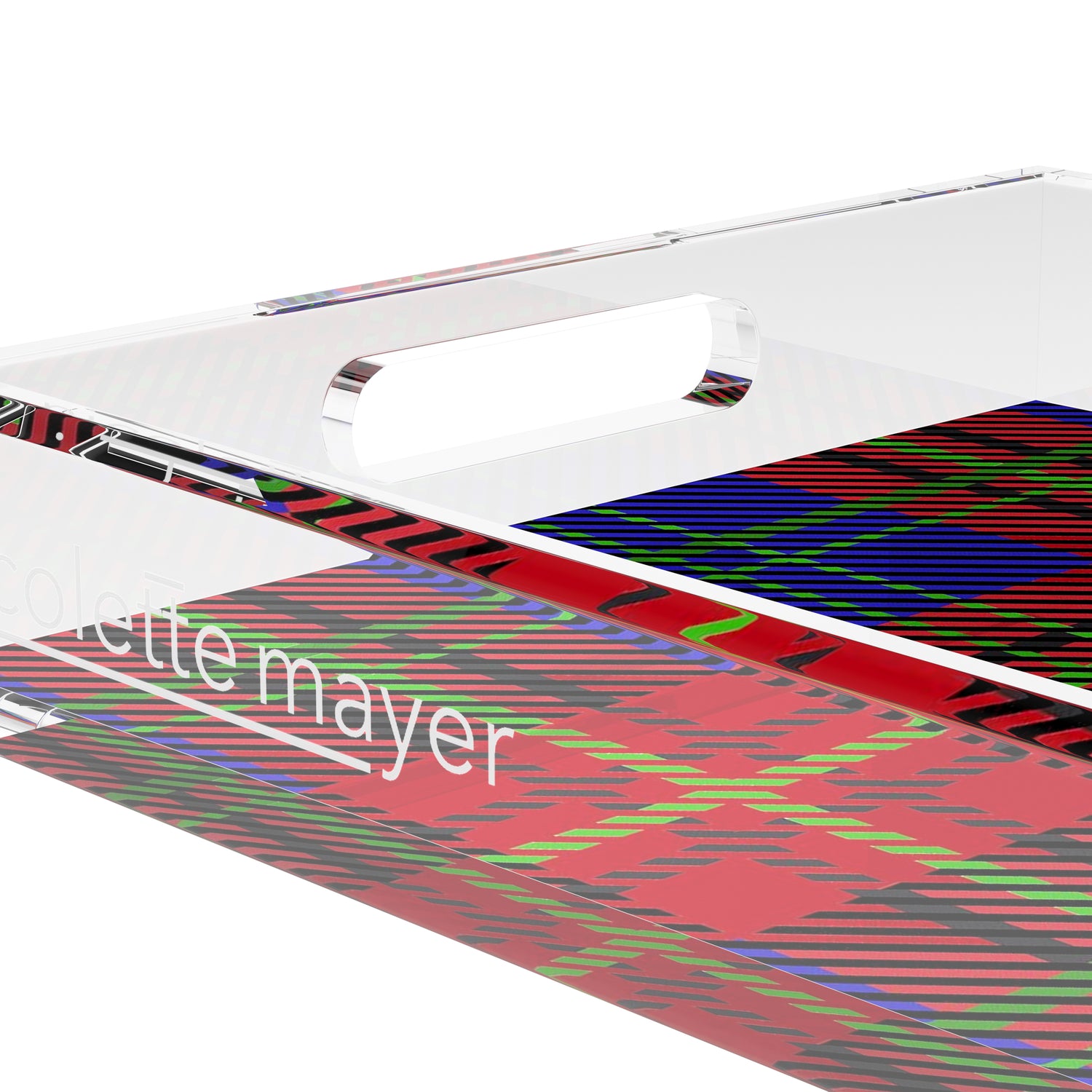 Tartan Blue 12.5X7.75 Acrylic Tray - nicolettemayer.com
