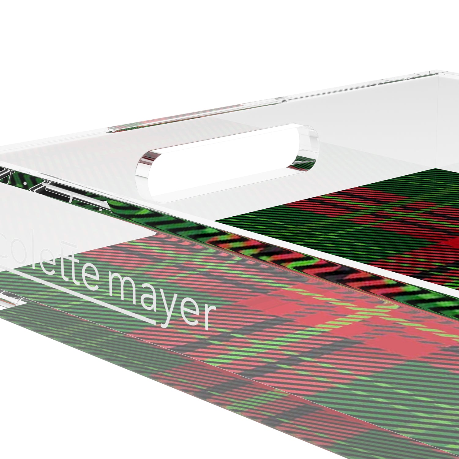 Tartan Green 12.5X7.75 Acrylic Tray - nicolettemayer.com
