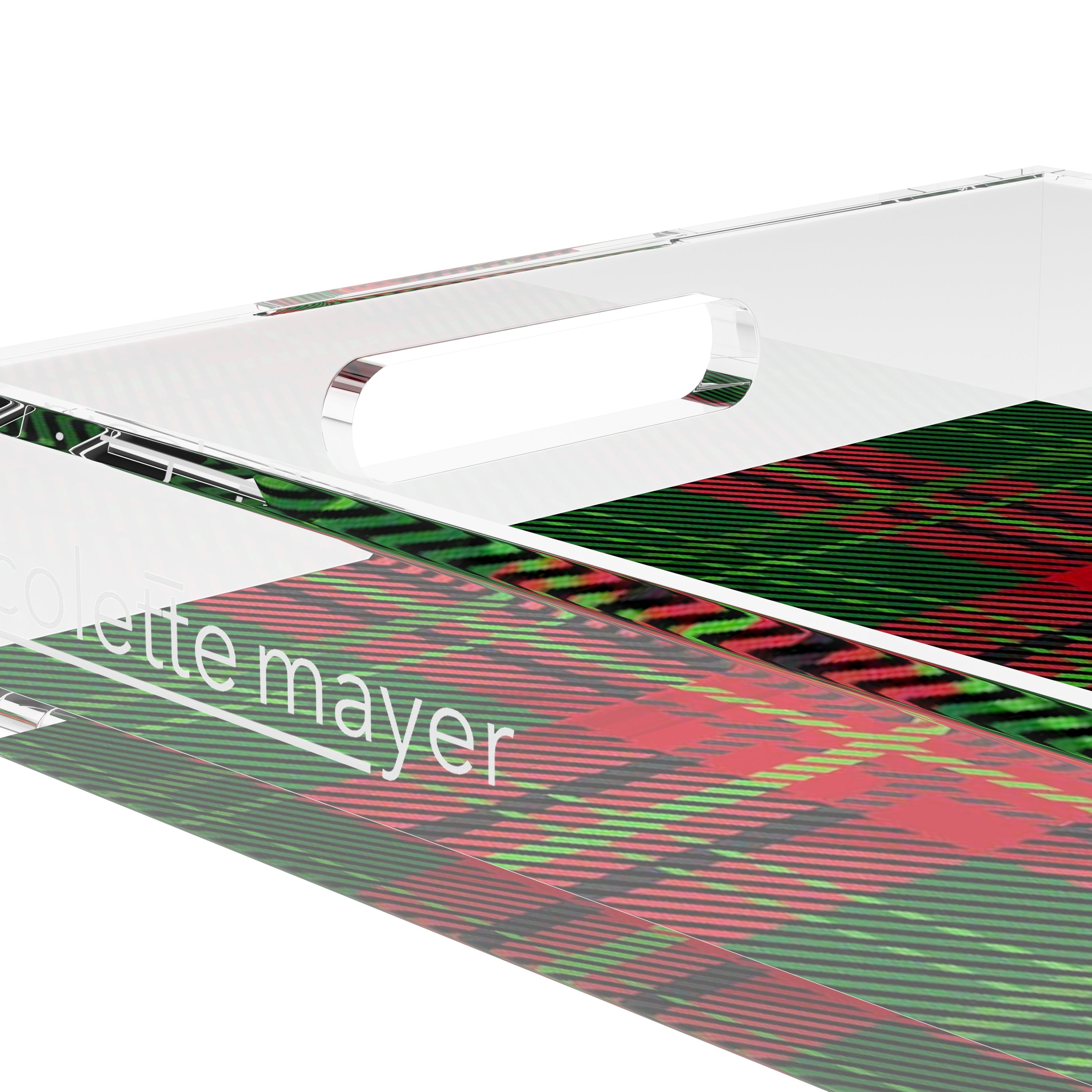 Tartan Green 12.5X7.75 Acrylic Tray - nicolettemayer.com
