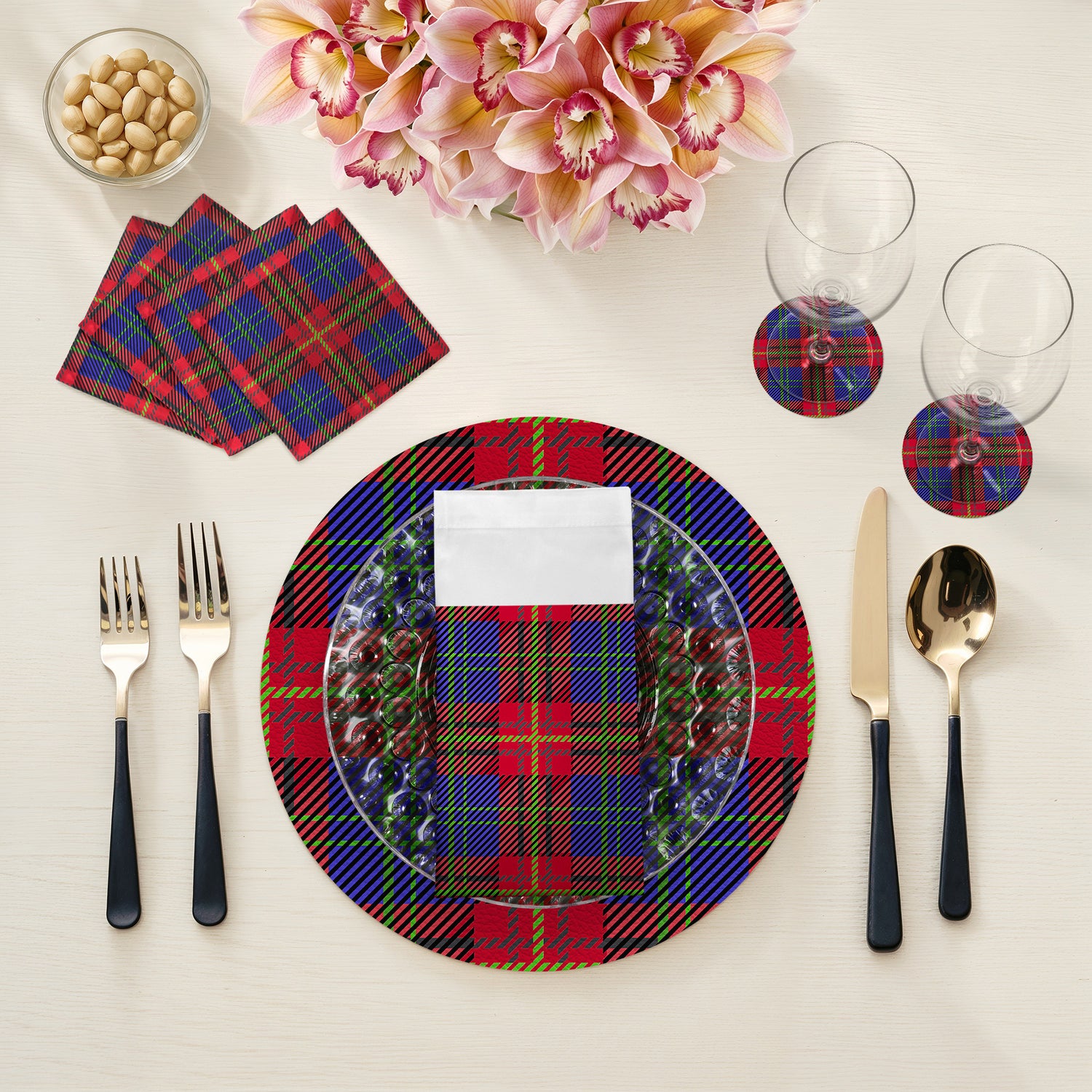 Tartan Blue 22X22 Dinner Napkins - nicolettemayer.com
