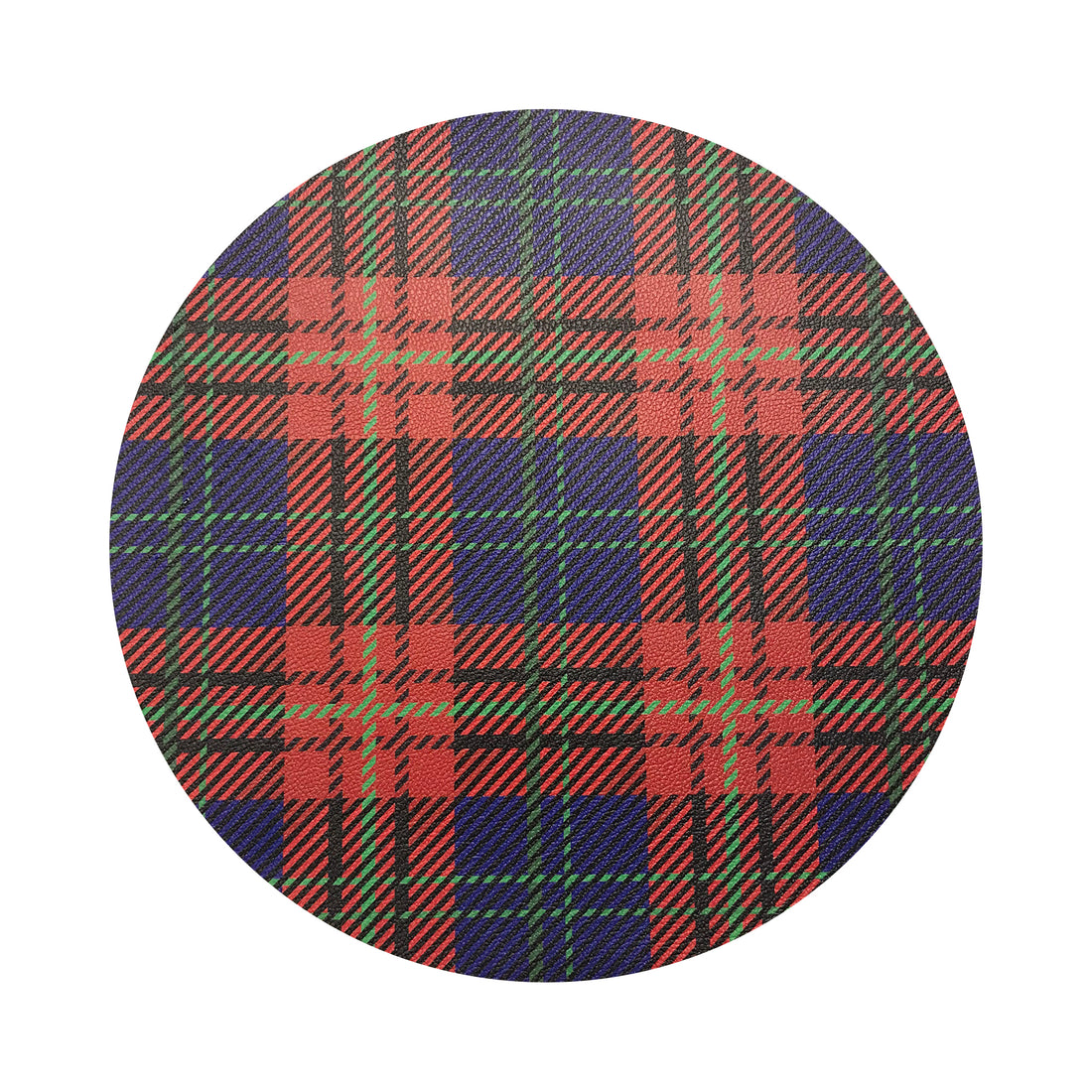 TARTAN BLUE 16&quot; ROUND PEBBLE PLACEMAT, SET OF 4 - nicolettemayer.com