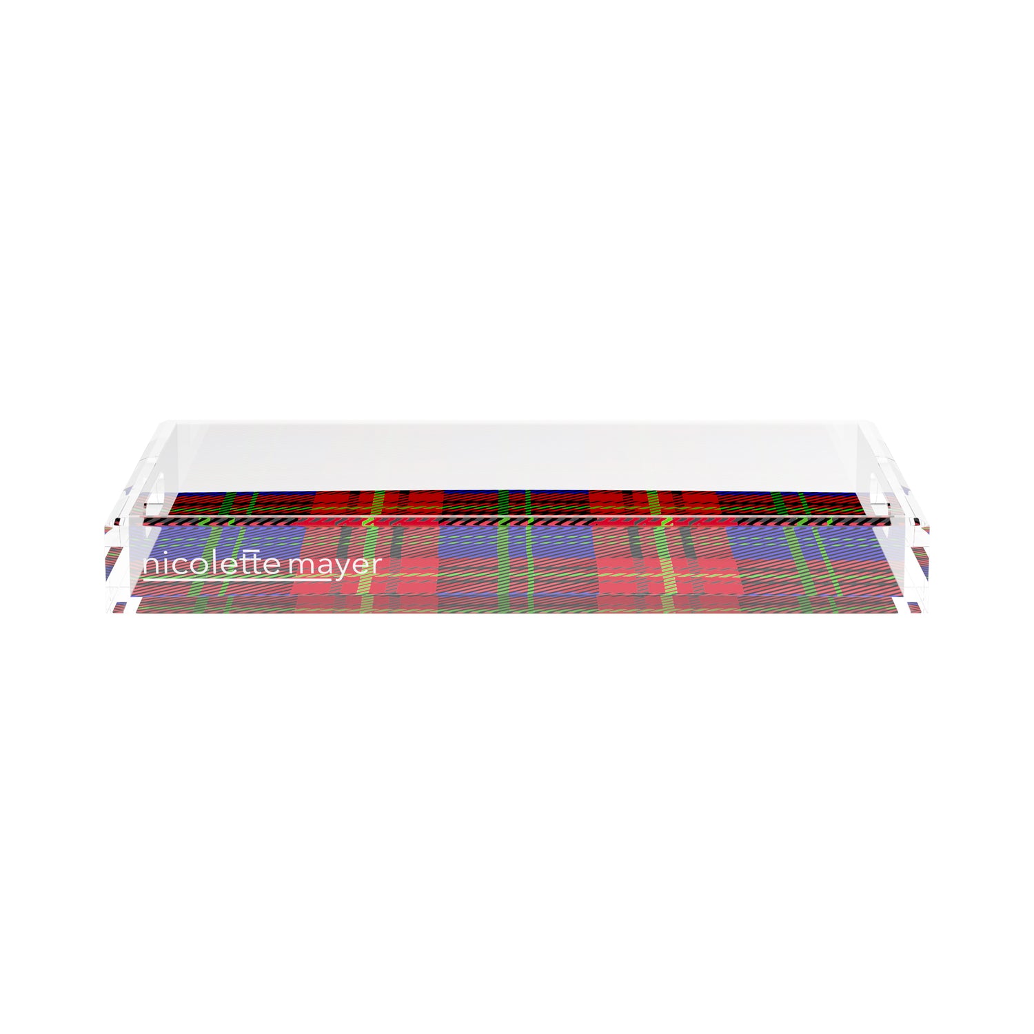 Tartan Blue 17X10.5 Acrylic Tray - nicolettemayer.com
