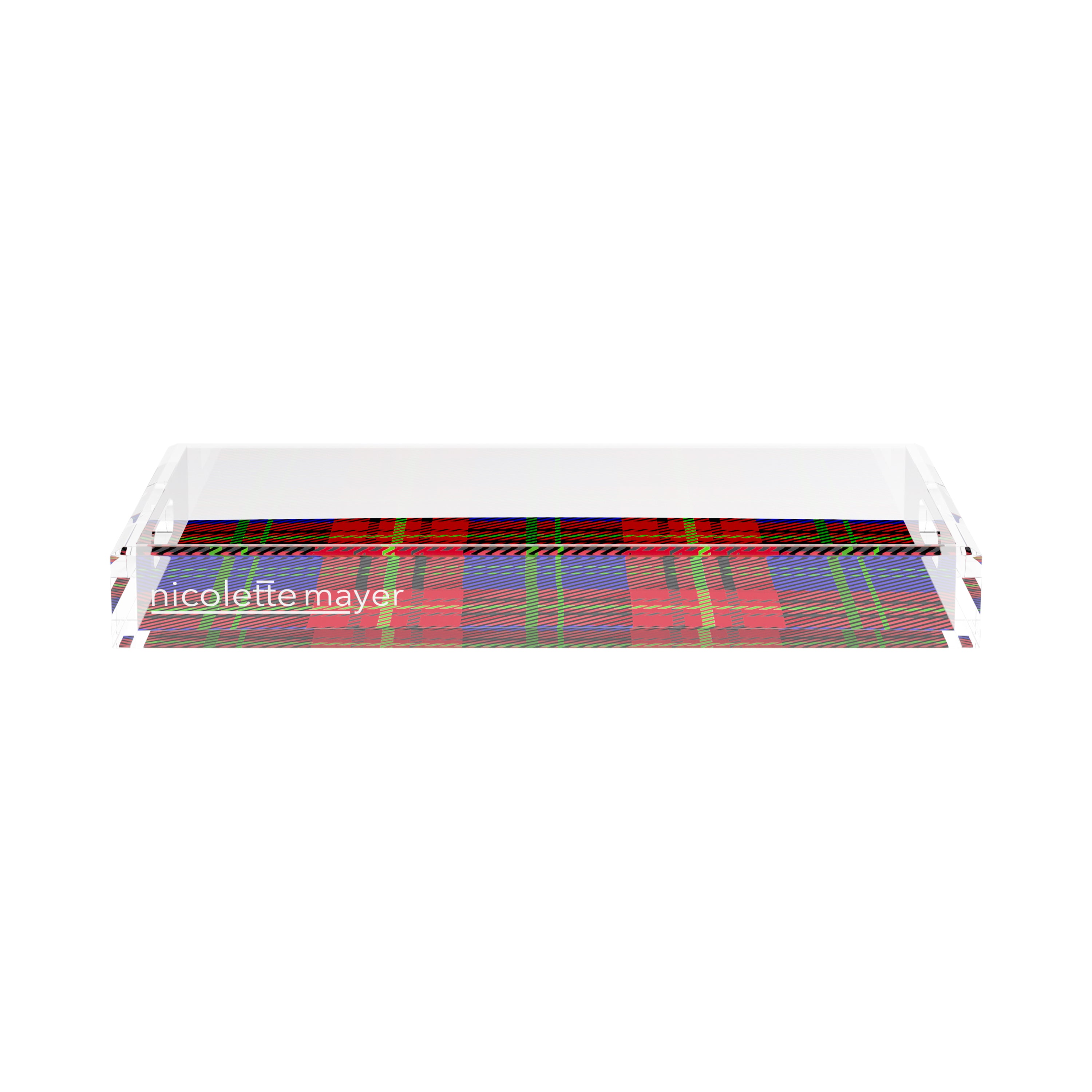 Tartan Blue 17X10.5 Acrylic Tray - nicolettemayer.com
