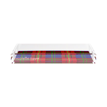 Tartan Blue 17X10.5 Acrylic Tray - nicolettemayer.com
