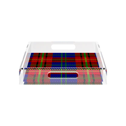 Tartan Blue 17X10.5 Acrylic Tray - nicolettemayer.com

