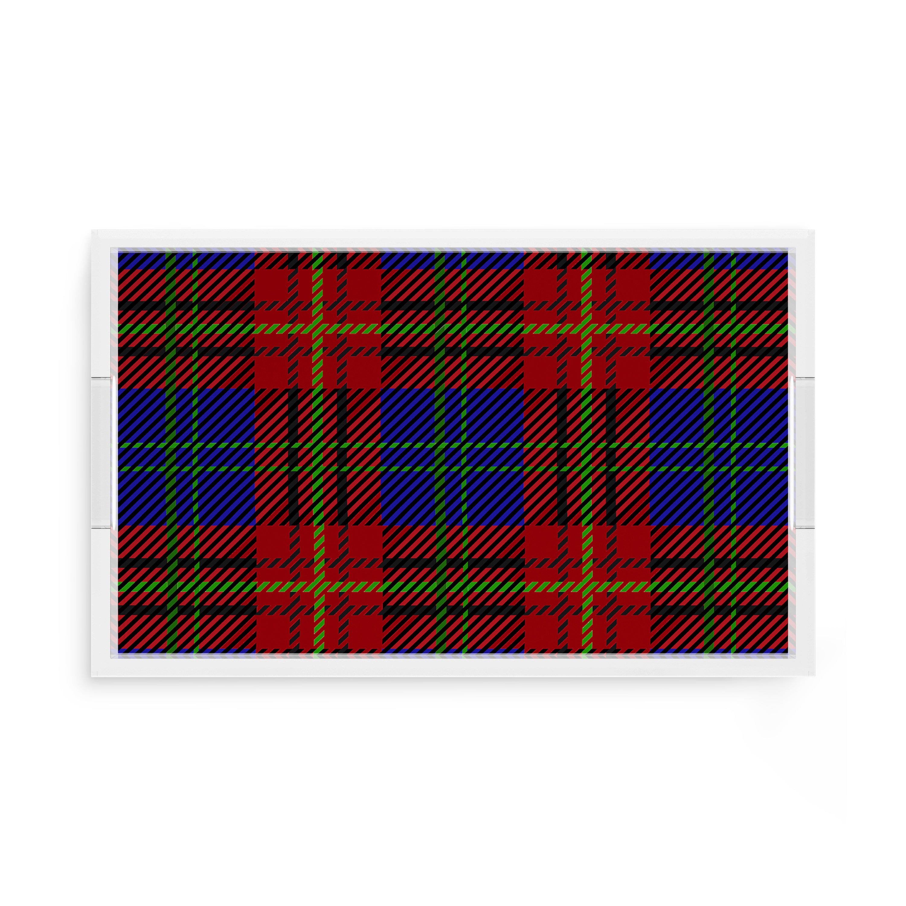 Tartan Blue 17X10.5 Acrylic Tray - nicolettemayer.com

