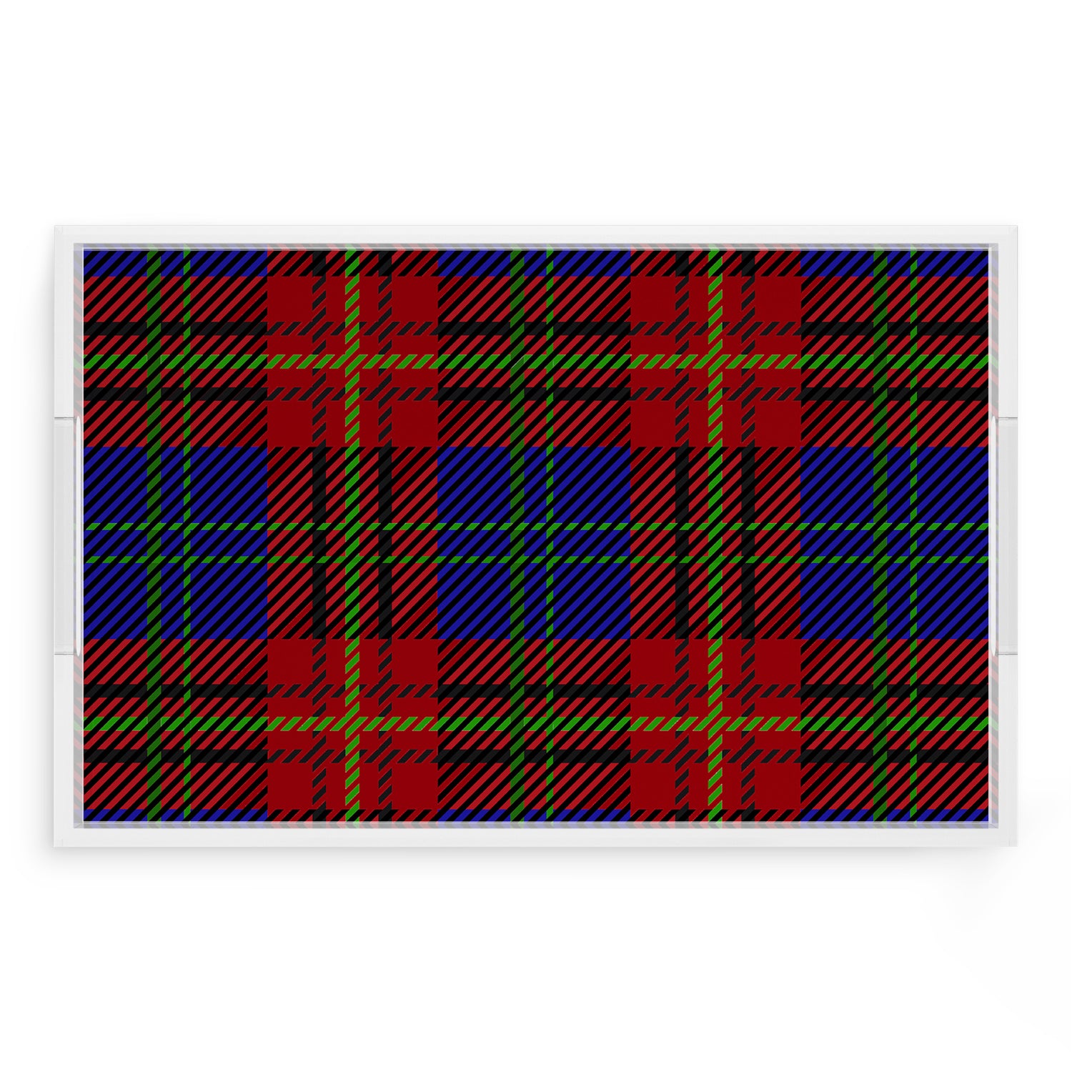 Tartan Blue 17X10.5 Acrylic Tray - nicolettemayer.com

