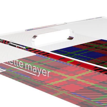 Tartan Blue 17X10.5 Acrylic Tray - nicolettemayer.com
