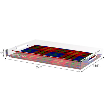 Tartan Blue 17X10.5 Acrylic Tray - nicolettemayer.com
