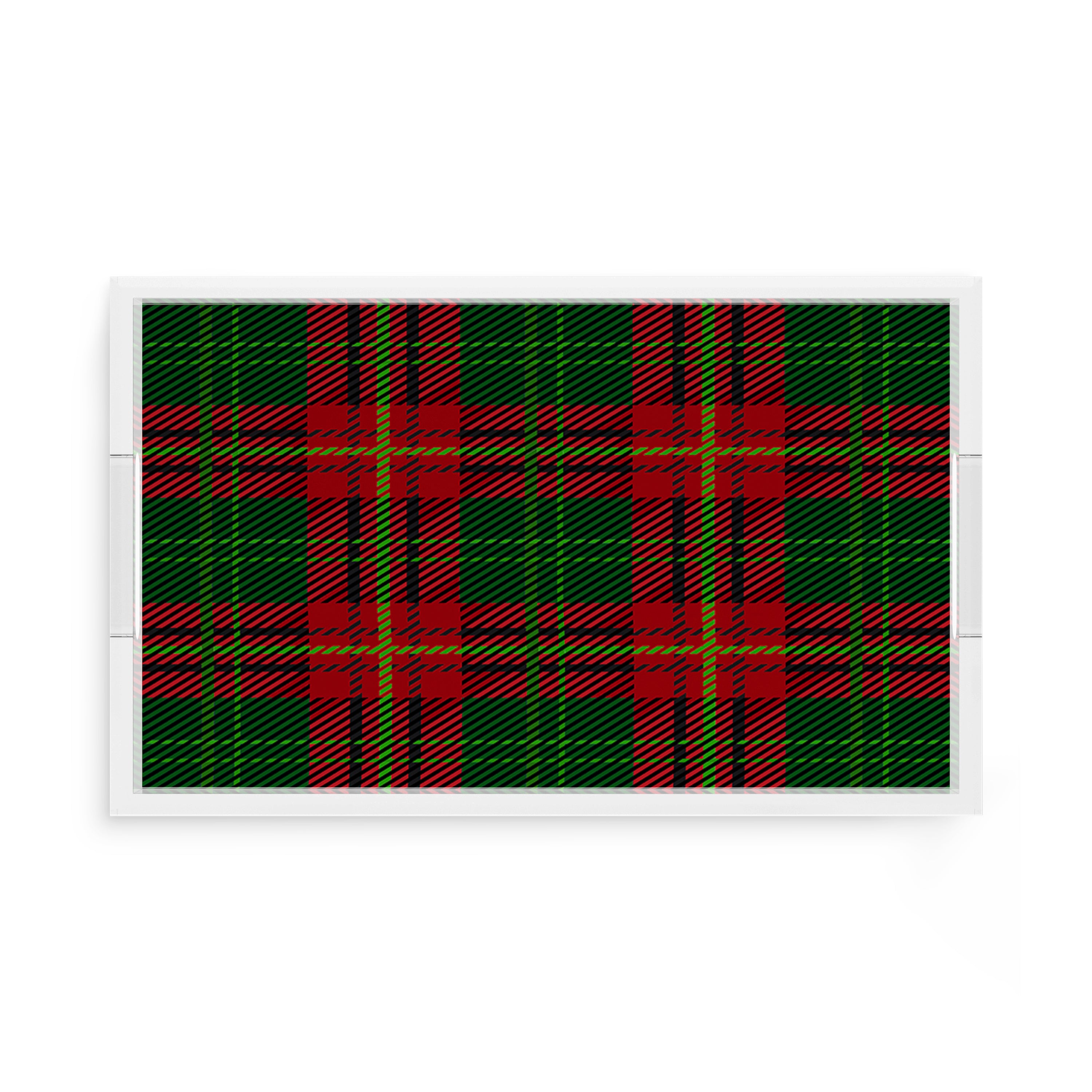 Tartan Green 17X10.5 Acrylic Tray - nicolettemayer.com
