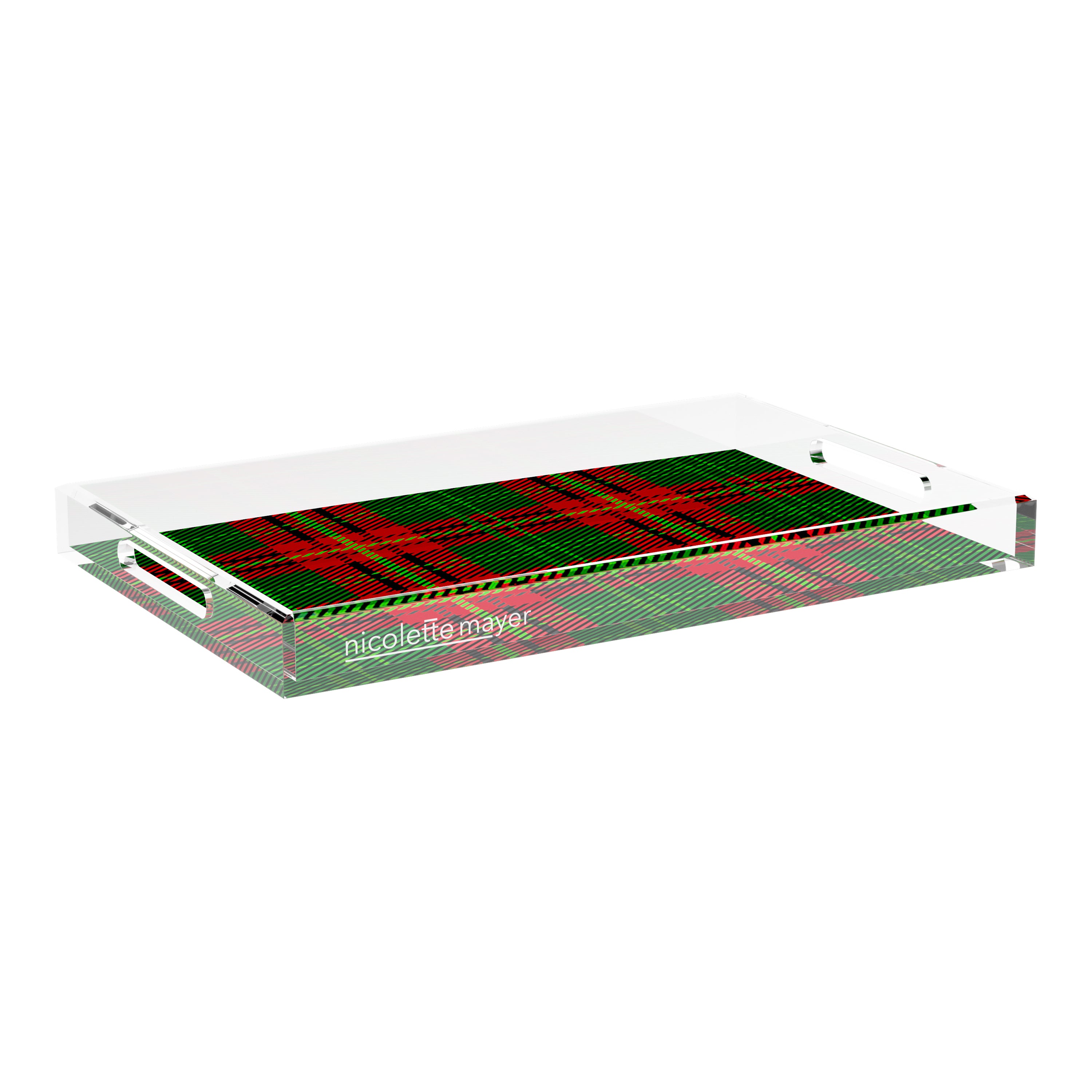 Tartan Green 17X10.5 Acrylic Tray - nicolettemayer.com
