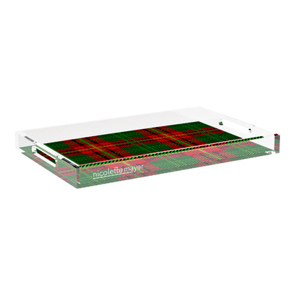 Tartan Green 17X10.5 Acrylic Tray - nicolettemayer.com
