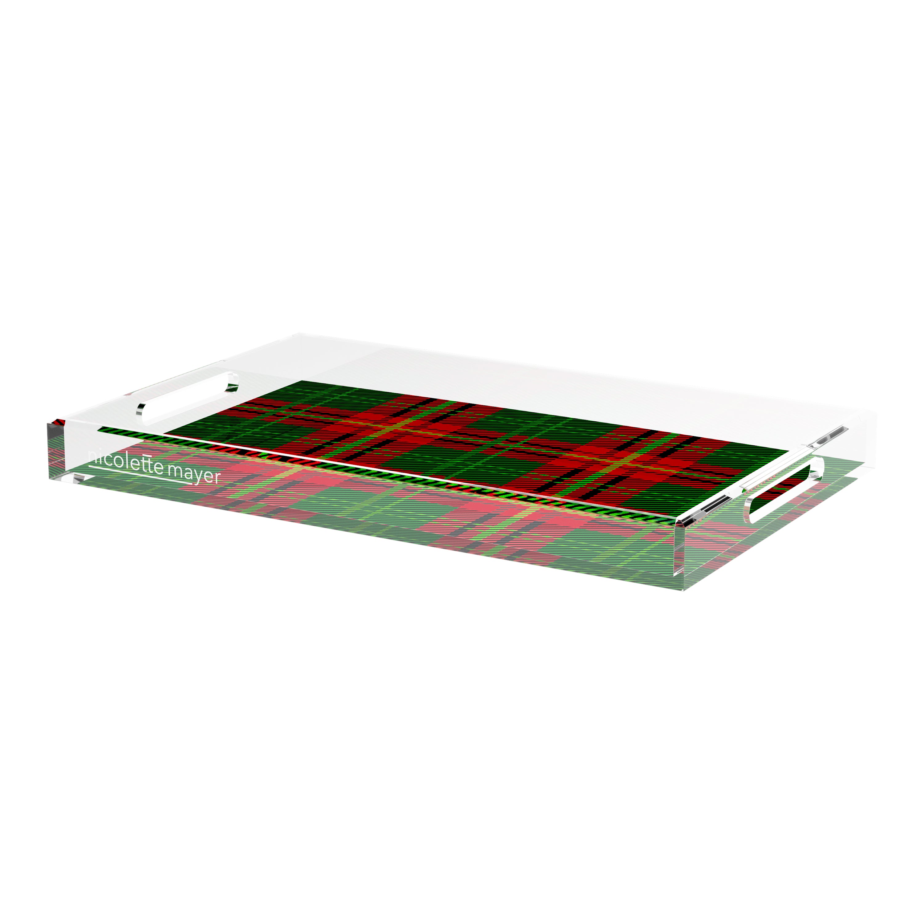 Tartan Green 17X10.5 Acrylic Tray - nicolettemayer.com

